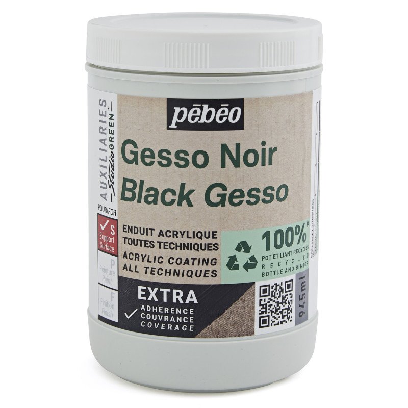 Pebeo Studio Green Gesso - Negro - 945 ml