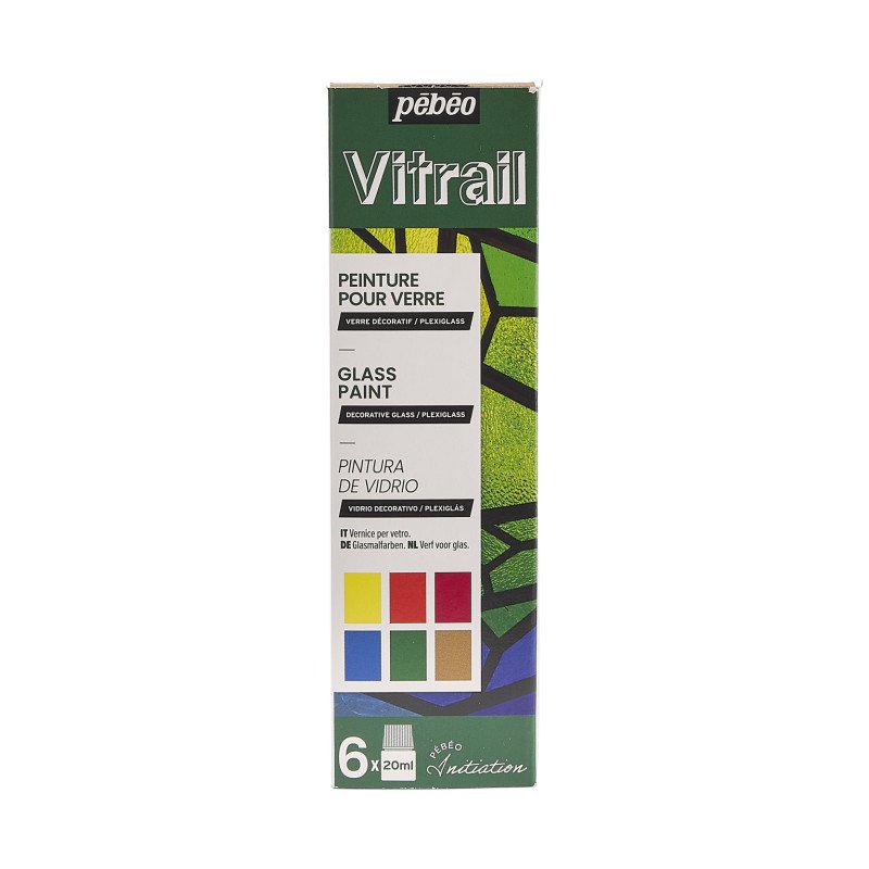 Pebeo Vitrail Pintura para vidrio Sets - Discovery Collection - 6 x 20 ml