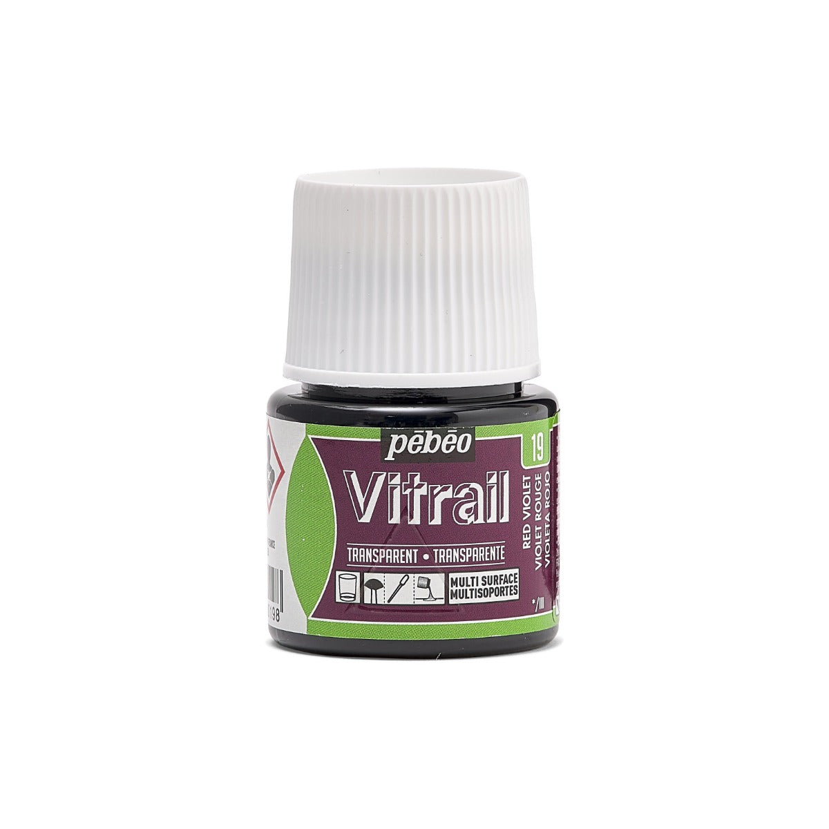 Pebeo Vitrail Transparente Pintura para vidrio 45 ml - 19 - Roodviolet
