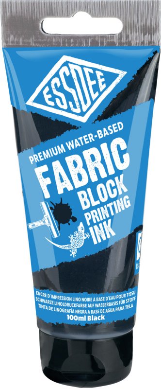 Essdee Fabric Block Printing Ink 100 ml - Essdee Tinta para linóleo sobre tela, Negro, 100ml