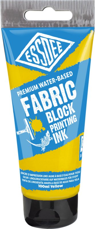 Essdee Fabric Block Printing Ink 100 ml - Essdee Tinta para linóleo sobre tela, Amarillo. 100ml