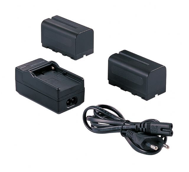 Falcon Eyes 2 x Batería NP-F750 + Cargador de baterías SP-CHG para Lámpara LED