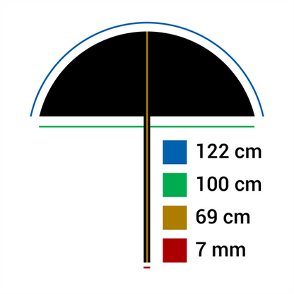 Falcon Eyes Paraguas UR-48SB1 Plateado/Negro 122 cm — 2