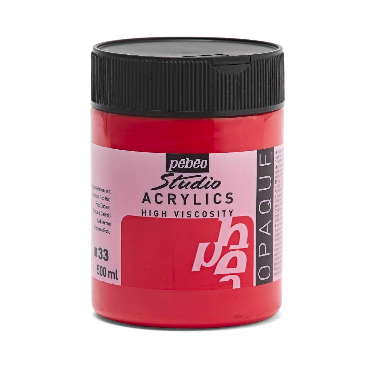 Pebeo Studio Pintura acrílica 500 ml - 33 - Rojo cadmio Imitación