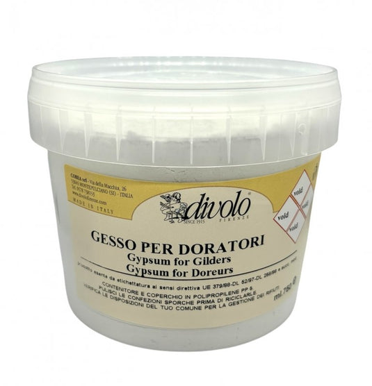 Bote de yeso de Bolonia Divolo 750 ml con polvo blanco