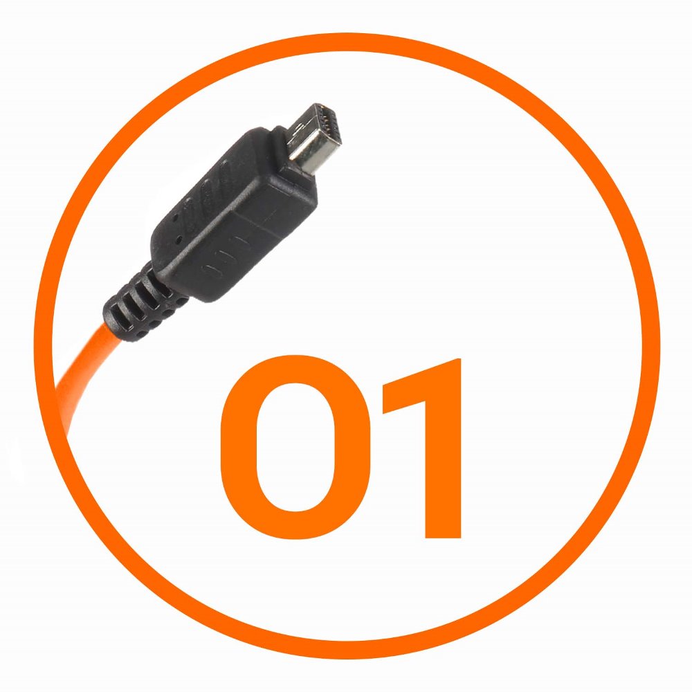 Miops Cable de conexión para cámara Olympus O1 Naranja