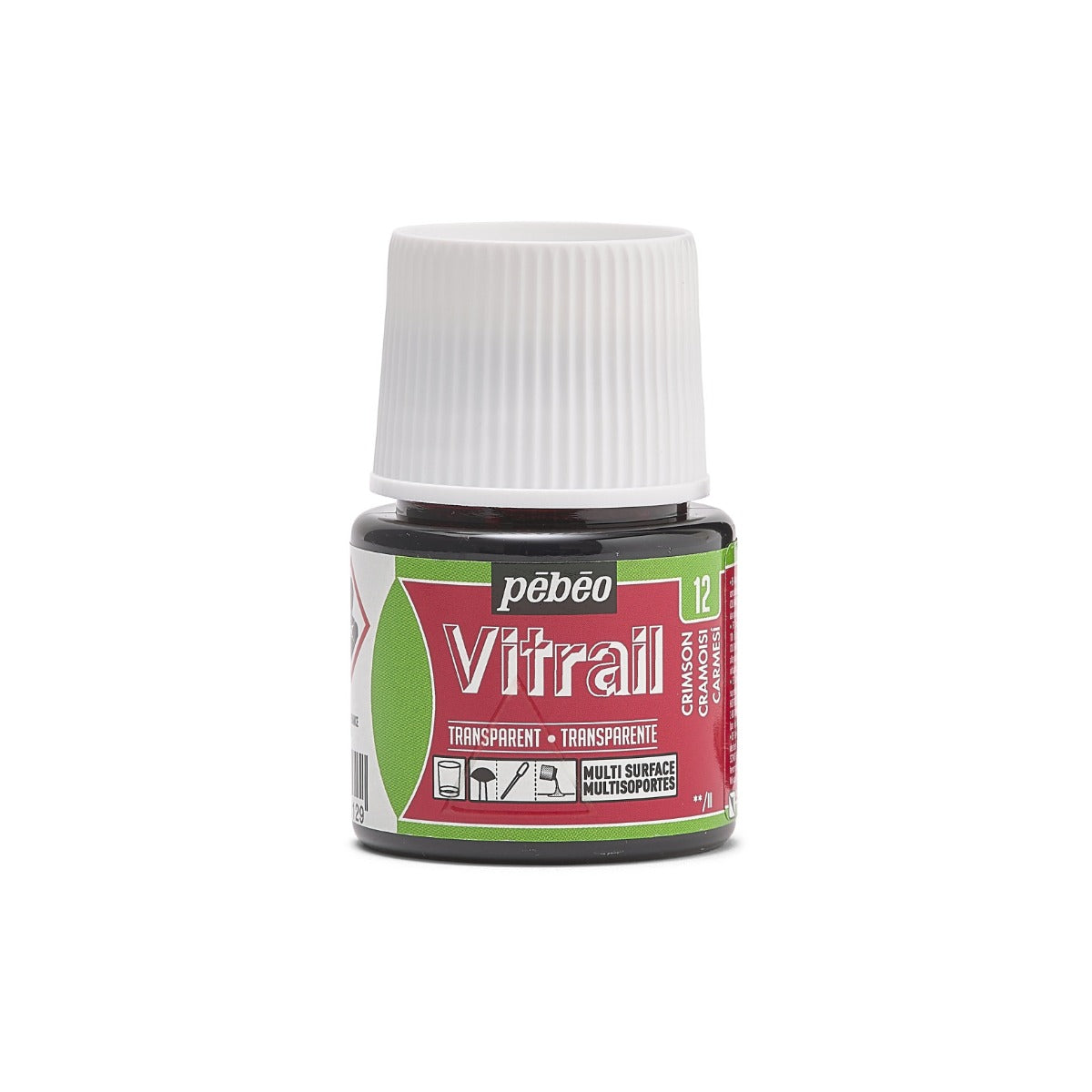 Pebeo Vitrail Transparente Pintura para vidrio 45 ml - 12 - Karmozijn