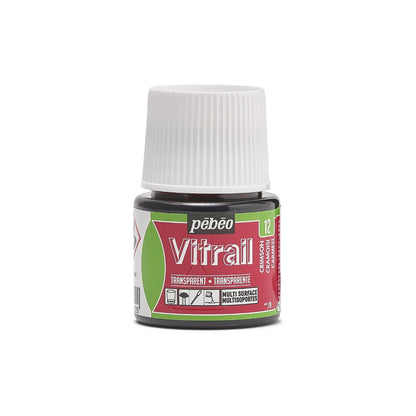 Pebeo Vitrail Transparente Pintura para vidrio 45 ml - 12 - Karmozijn