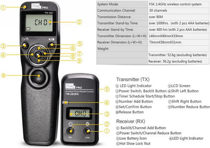 Pixel Mando inalámbrico con temporizador TW-283/DC0 para Nikon — 7