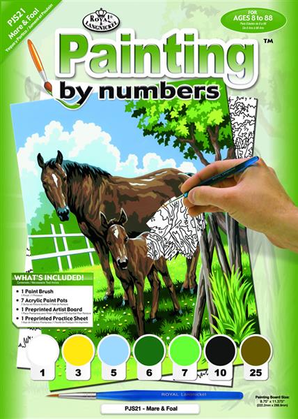 R&L Junior Small A4 Pintar por números - Mare & Foal