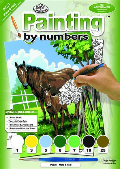 R&L Junior Small A4 Pintar por números - Mare & Foal