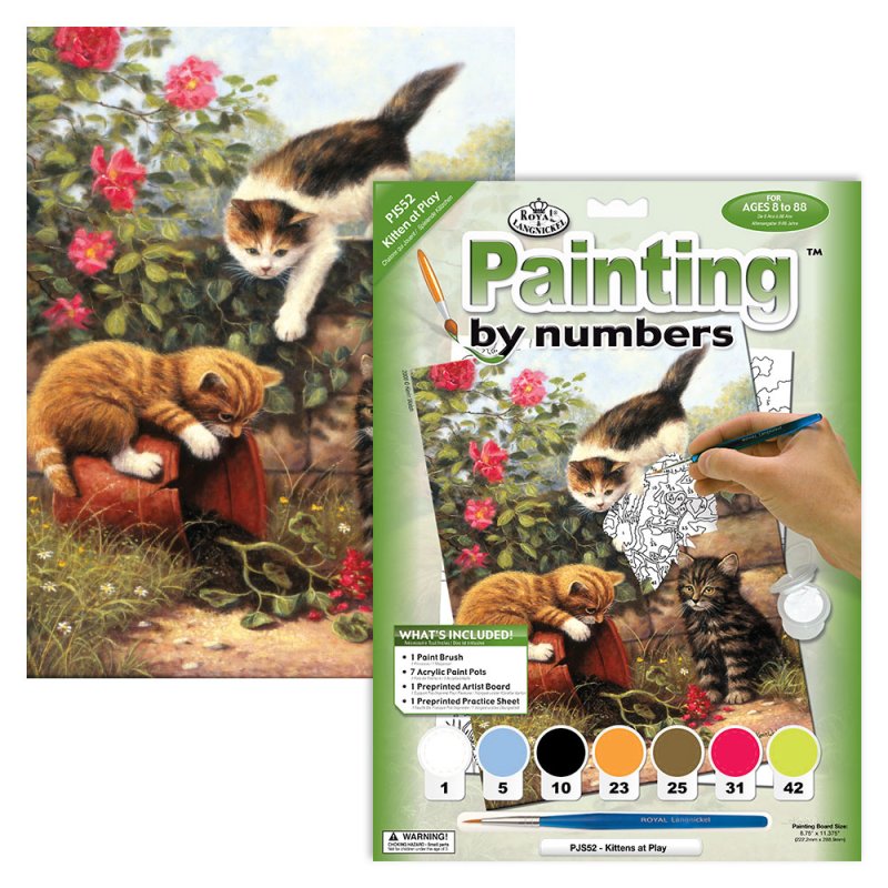 R&L Junior Small A4 Pintar por números - Kittens at Play