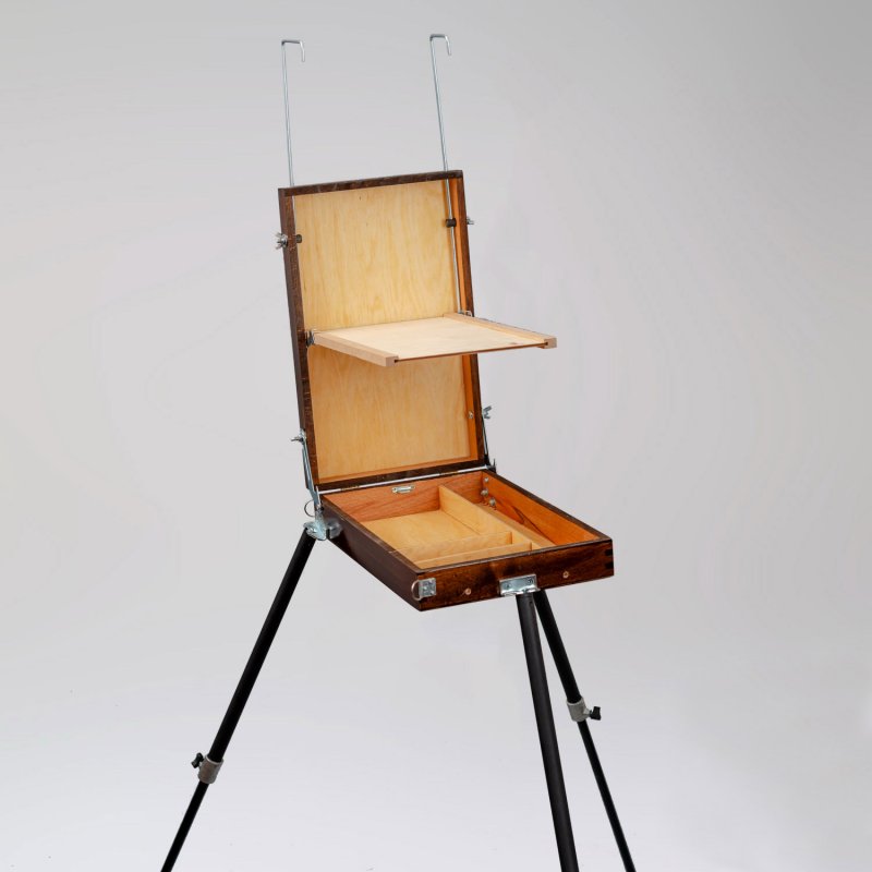 Tart Pochade Box Easel - Patas plegables - nogal oscuro - altura máx. del lienzo 680 mm
