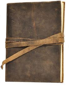Calve's Leather Sketchbook - 13 x 9 cm - Marrón natural oscuro