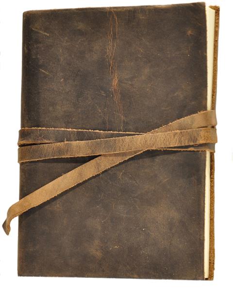 Calve's Leather Sketchbook - 13 x 9 cm - Marrón natural oscuro