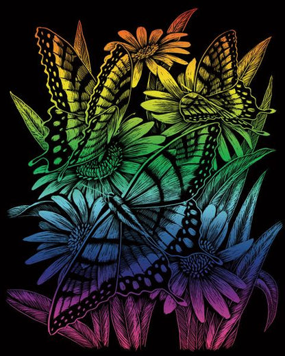 R&L Engraving Art A4 - Rainbow Foil - Butterflies & Daisies