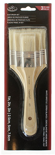 Royal & Langnickel Sets de pinceles spalter y anchos - 3 Pack - White Bristle Flat - Firm