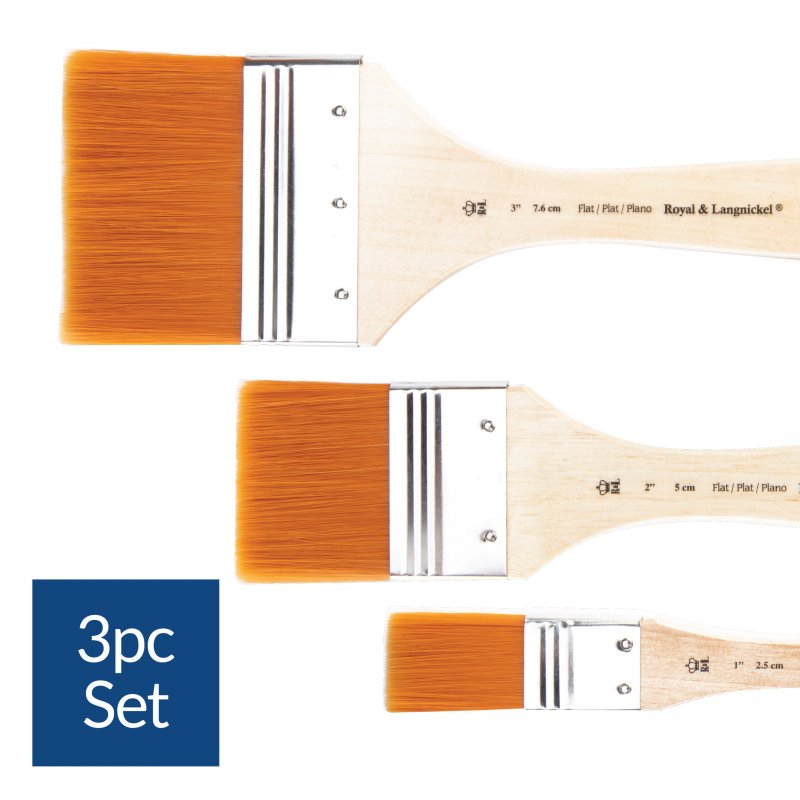 Royal & Langnickel Sets de pinceles spalter y anchos - 3 Pack