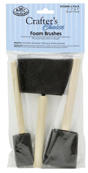 Royal & Langnickel Crafter's Choice Foam Brushes - Tamaños 1, 2 y 3 - 3 pack