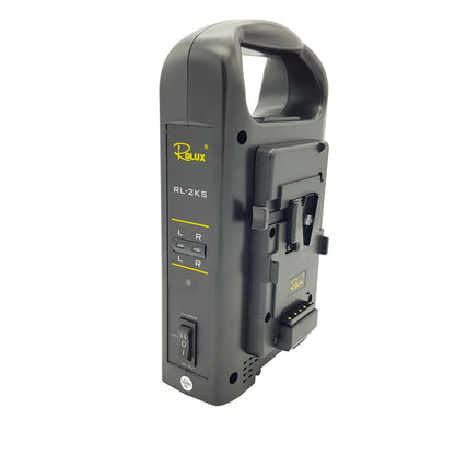 Rolux Doble Cargador de baterías RL-2KS para Batería V-Mount