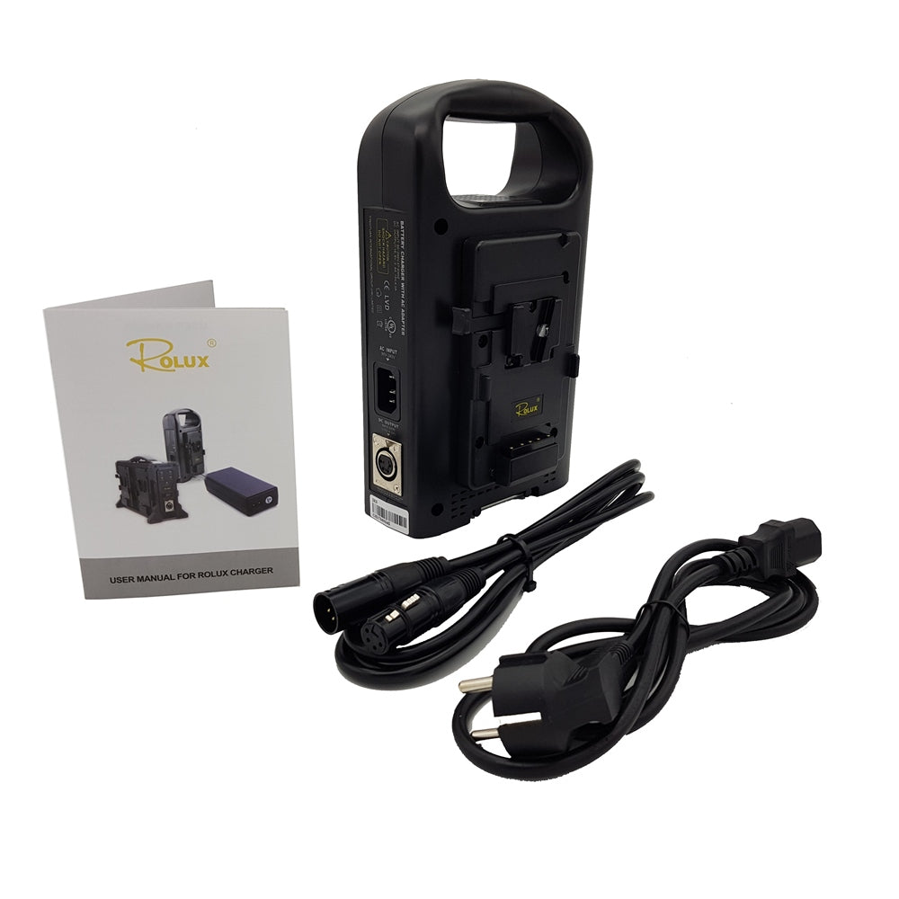 Rolux Doble Cargador de baterías RL-2KS para Batería V-Mount — 7