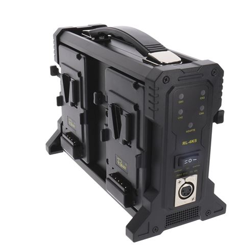 Rolux Cargador de baterías RL-4KS para 4 x Batería V-Mount