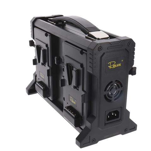 Rolux Cargador de baterías RL-4KS para 4 x Batería V-Mount — 4