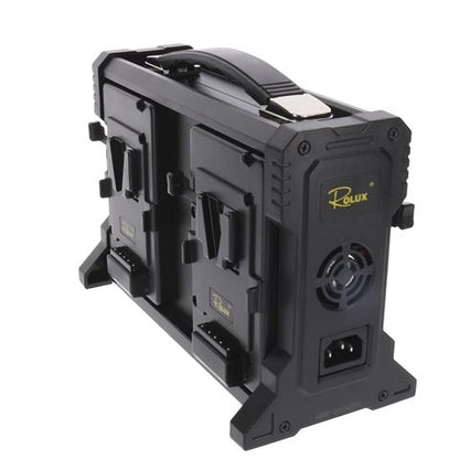 Rolux Cargador de baterías RL-4KS para 4 x Batería V-Mount — 4