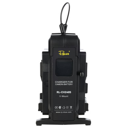 Rolux Doble Rápido Cargador RL-CH240S para Batería V-Mount — 3