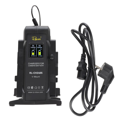 Rolux Doble Rápido Cargador RL-CH240S para Batería V-Mount — 8
