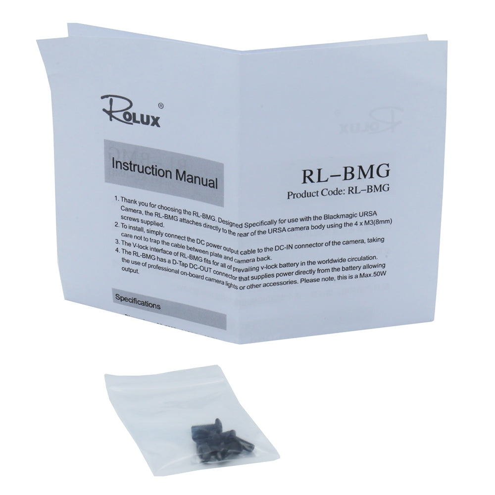 Rolux Placa para batería V-Mount RL-BMG para Negro Magic URSA — 5