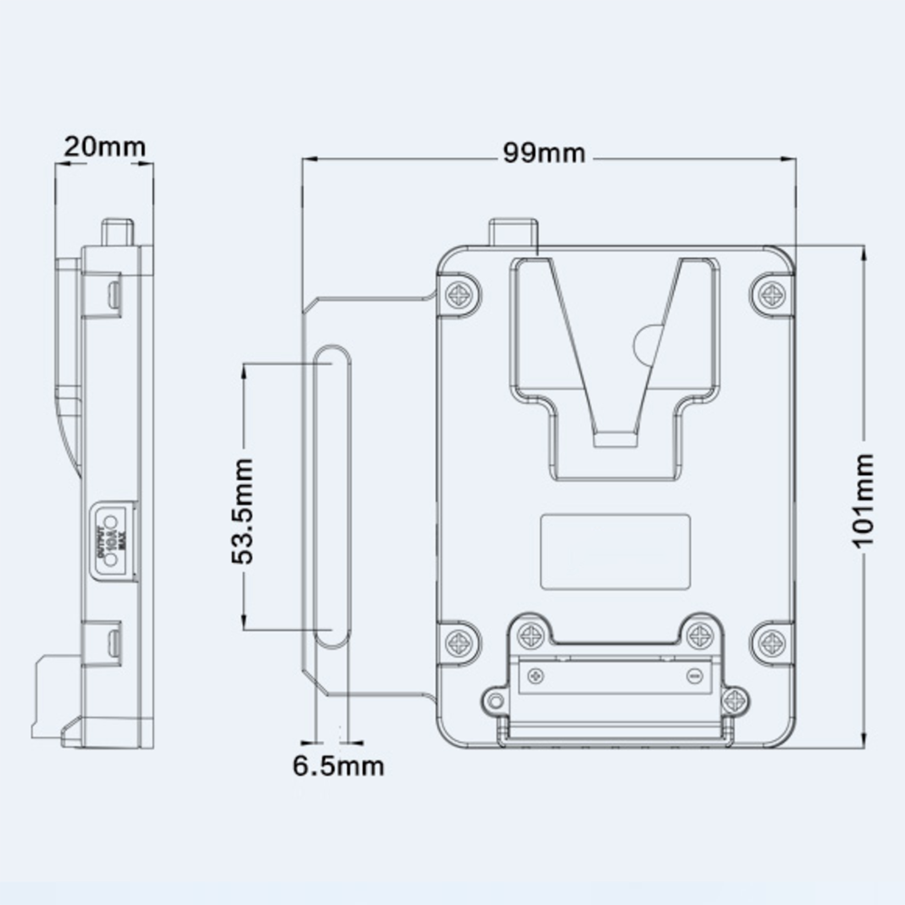 Rolux Mini Placa para batería V-Mount RL-AC12S — 5