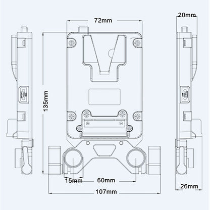 Rolux Mini Placa para batería V-Mount RL-AC13S — 5