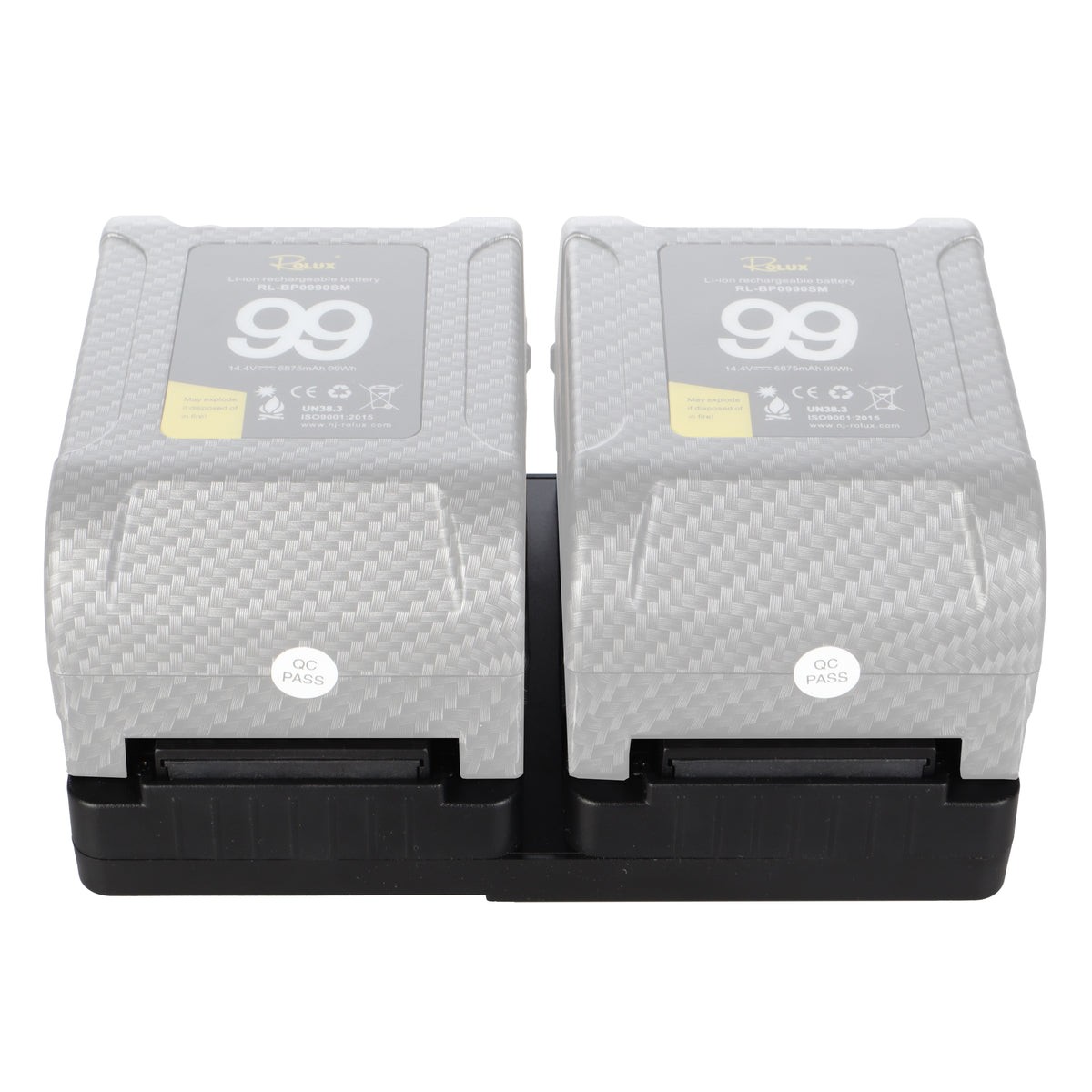 Rolux Duo Mini Placa para batería V-Mount RL-AC16S — 2
