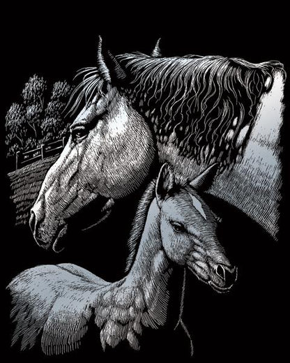 R&L Engraving Art A4 - Silver Foil - Horses