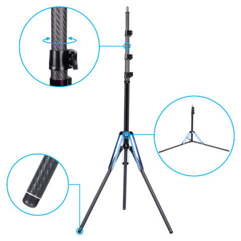 Sirui Carbono Trípode DK18 Con amortiguación neumática 1.8m — 7
