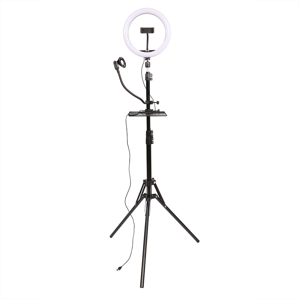 StudioKing LED Vlog Kit SK-K190 con Anillo Lámpara y Micrófono Soporte