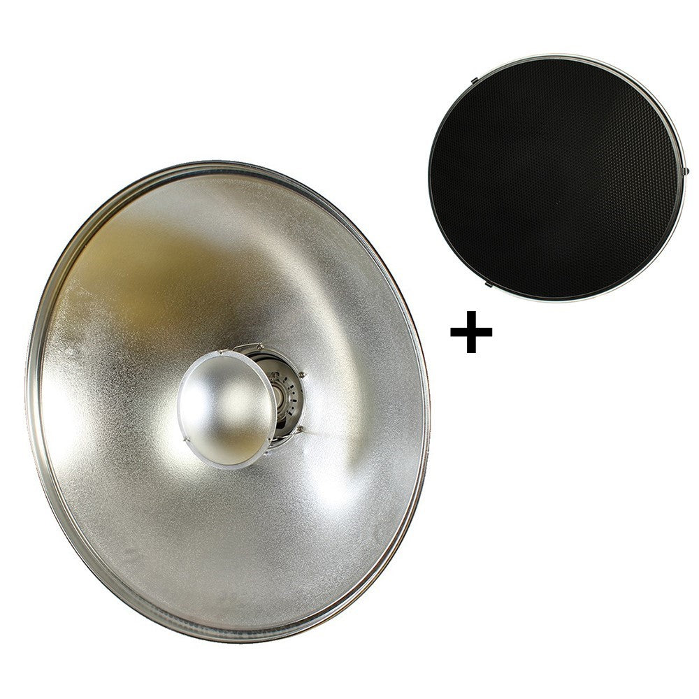 StudioKing Beauty dish Plateado SK-BD550 55 cm con Rejilla nido de abeja