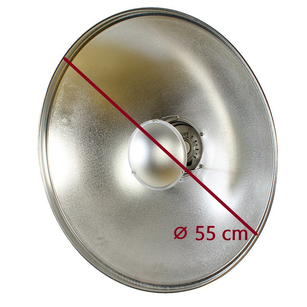StudioKing Beauty dish Plateado SK-BD550 55 cm con Rejilla nido de abeja — 2