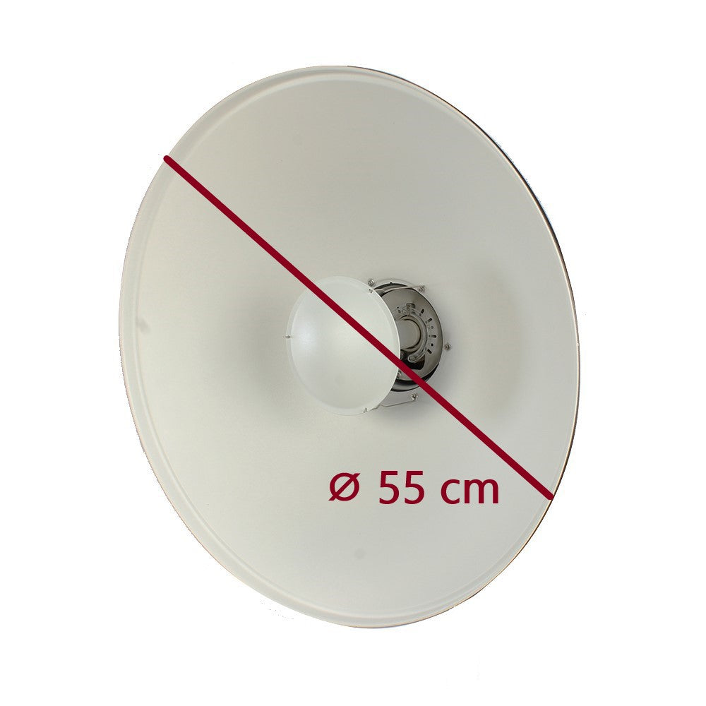 StudioKing Beauty dish Blanco SK-BD550W 55 cm con Rejilla nido de abeja — 2