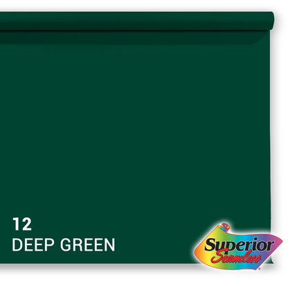 Superior Papel de fondo 12 Profundo Verde 1.35 x 11m